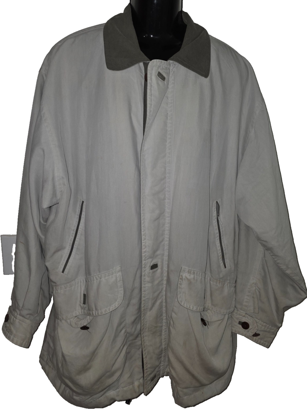 Rainforest Men’s White Full Zip Collard Coat Size XL M021